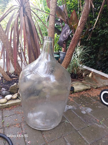 Vintage large glass demijohn - vintage,