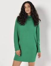 Apricot Soft Touch Knit Cocoon Mini Dress Size 14 Green