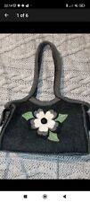 Vintage Daisy Felt/Wool Erin Knitwear Hand bag - Gray, Irish Knitwear Designer 