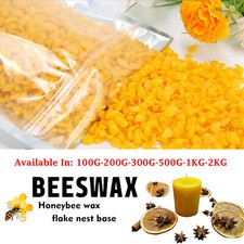 100G-5KG/Bag Organic Yellow Beeswax Pellets Pure Bee Wax No Add Easy Melt UK