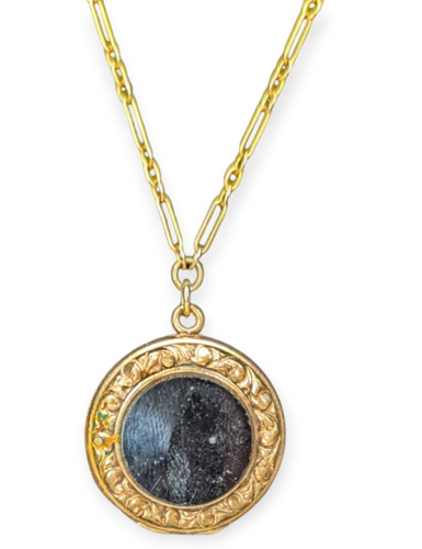 Antique mourning gold locket - antique,