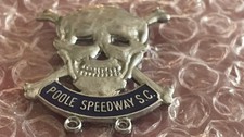 POOLE PIRATES--1970'S-SPEEDWAY - METAL BADGE - SILVER METAL