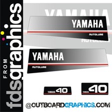 Yamaha 40hp autolube outboard engine decals/sticker kit
