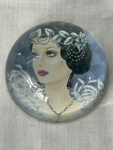 Art deco lady glass - deco,