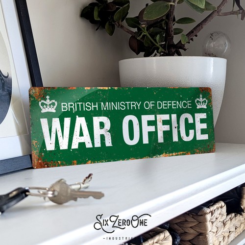 Ww2 war office metal sign - office,