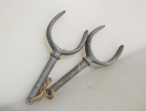 Vintage galvanised row locks - vintage,