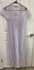 1970’s Vintage Spotlight Long Robe & Nightgown Set Peignoir Purple Medium