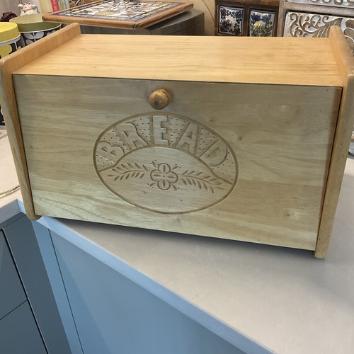 Vintage wooden bread bin - vintage,