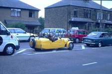  35mm Slide Lomax 3 wheeler Kit car  Huddersfield Street 1980's 