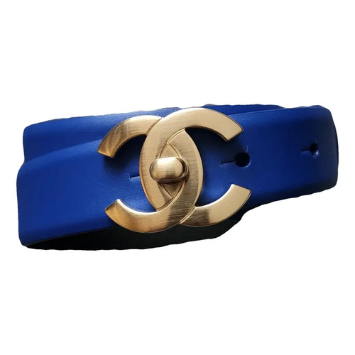 Chanel royal blue leather - blue,