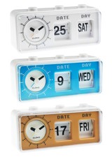 Retro Vintage Style Calendar Flip Alarm Clock - Day & Date Display - FREE DELIVE