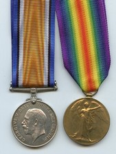 WW1 British War & Victory Medals Pair To Pte David Richard Reuben Middlesex Regt