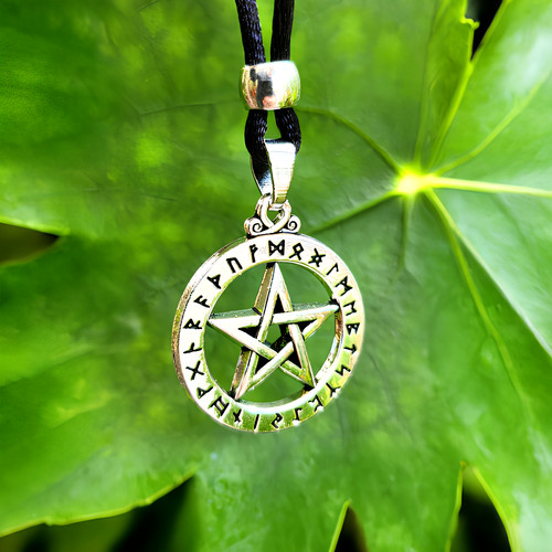 Pentacle rune necklace pendant - pentacle,