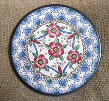 Vintage Spanish Floral Wall Plate 5" Ceraplat Decorative Dish Hand Made In Spain