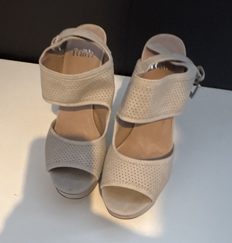 Faith beige leather strappy - leather,