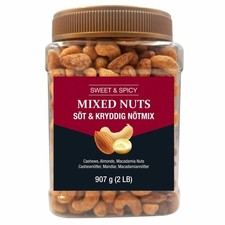 Sweet & Spicy Mixed Nuts Cashews Almonds Macadamia Seasoned Mix Snack Pack 907g
