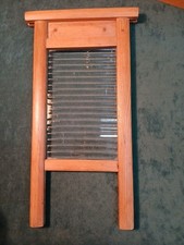 Vintage Pine And Ribbed Glass
