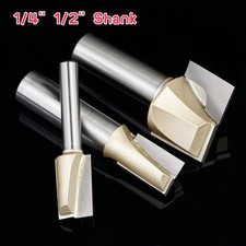 Bottom Cleaning Carbide Router Bits Groove Trim Cutter Woodworking 1/4 1/2 Shank