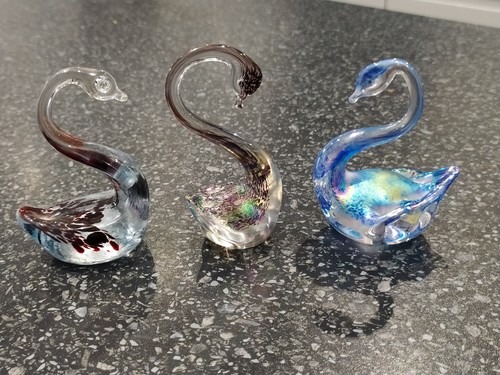 Heron glass swan - glass, ???