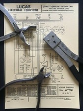 Jowett Javelin Saloon. De-Luxe Deluxe. Lucas Wiring Diagram (W77741)