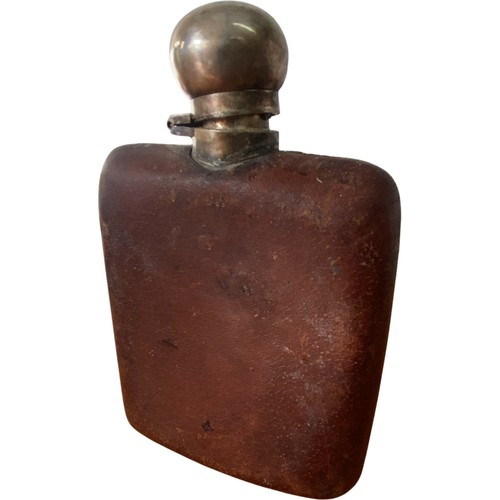 Antique metal leather covered - leather,