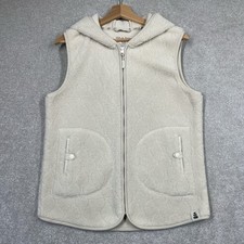 Fat face Gilet Beige Cream Full Zip Sleeveless Body Warmer Fleece Sherpa Women S