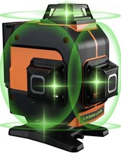 16-Line Laser Level 360 Self-Leveling Pro, 4X360° 4D Bright Green Cross Line Pro