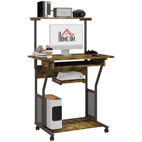Homcom rolling computer desk - homcom,