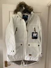Trespass Clea Ladies Waterproof Jacket with Hood Ivory Size Large