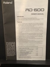 Roland RD-600 Owner's