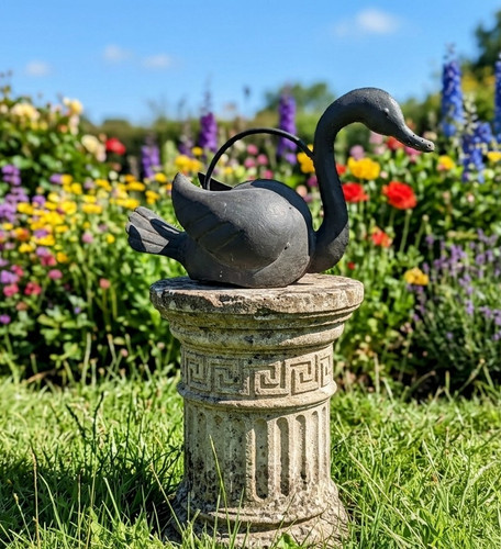 Large vintage metal swan - metal,