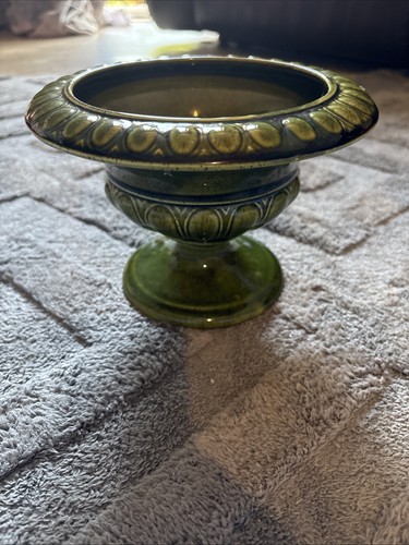 Vintage green pedestal planter - pedestal,
