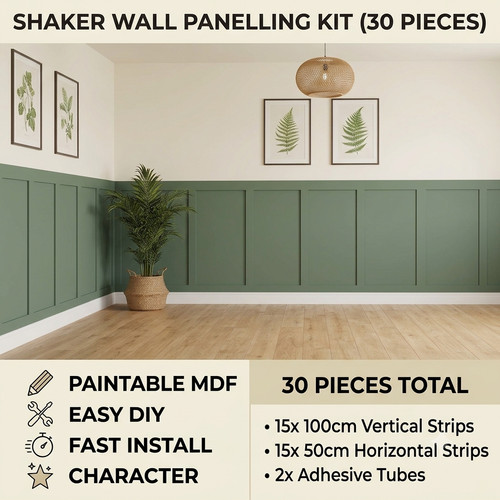 Shaker wall panelling kit - shaker, –