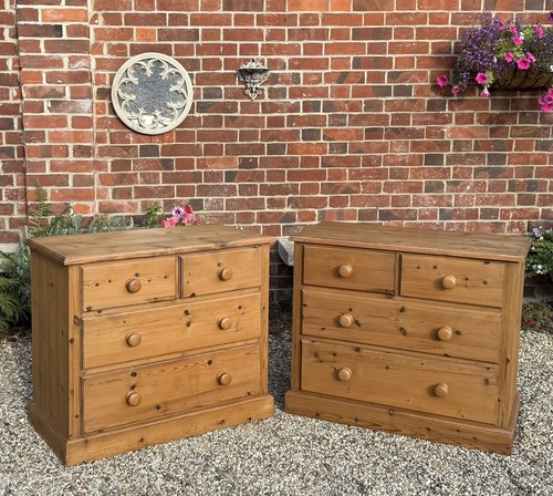 Pair solid waxed pine - pair, chest