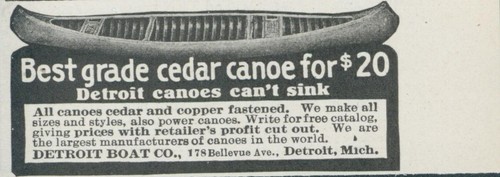 1915 cedar canoe detroit - canoe,