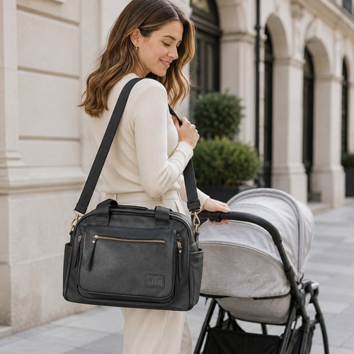 Baby changing backpack leather - baby,