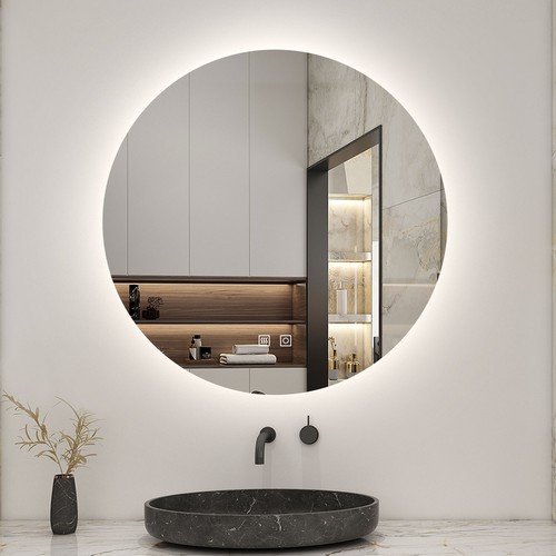 Round bathroom led mirror with - led,