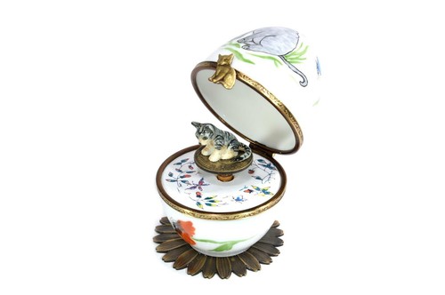 Limoges porcelain musical egg - limoges,