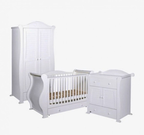 White wood nursery furniture - white,