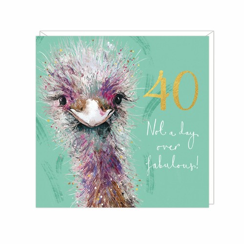 40th birthday card ostrich - card,