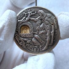 Movable Mechanism Coin Hobo Nickel Holy Grail Removable Sword Amazing Art 1853
