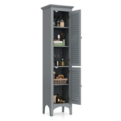 Gray narrow bathroom cabinet - narrow,