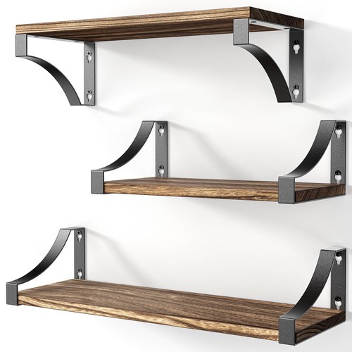 Floating shelves set - 3x, rustic