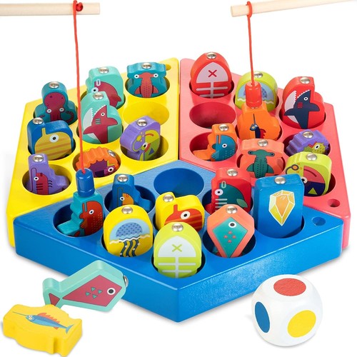 Wooden fishing game kids - wooden,