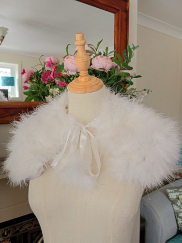 Real feathers cape bolero - feathers, cape/bolero