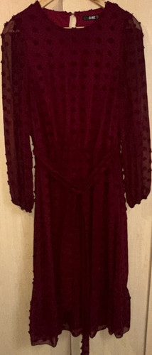 Quiz burgundy chiffon polka - quiz,