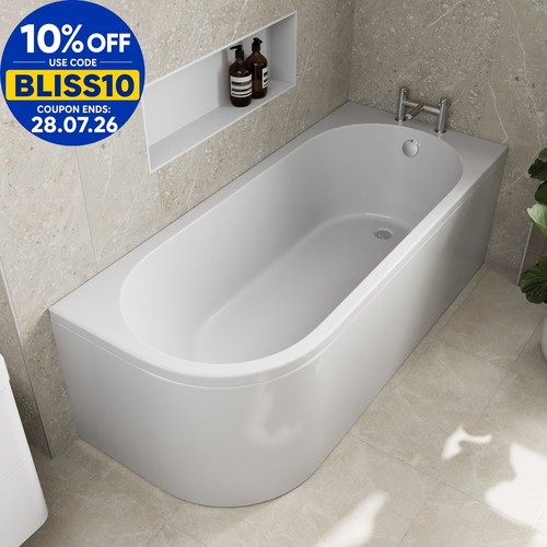 Shaped shower bath - shower, right