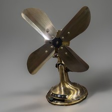 Vintage Antique Brass Desk Fan