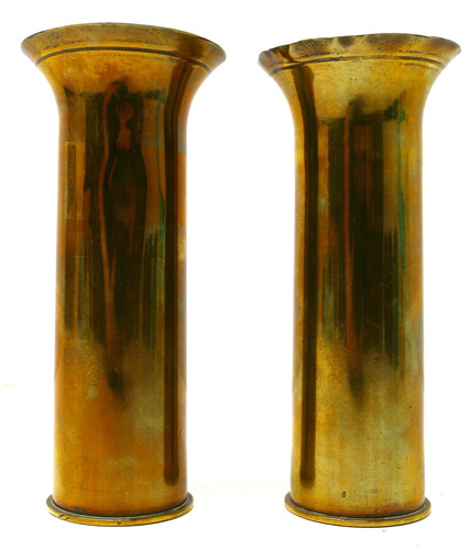 Trench art shell vase candle - vase,