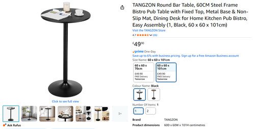 Tangzon poseur table 60cm - -,